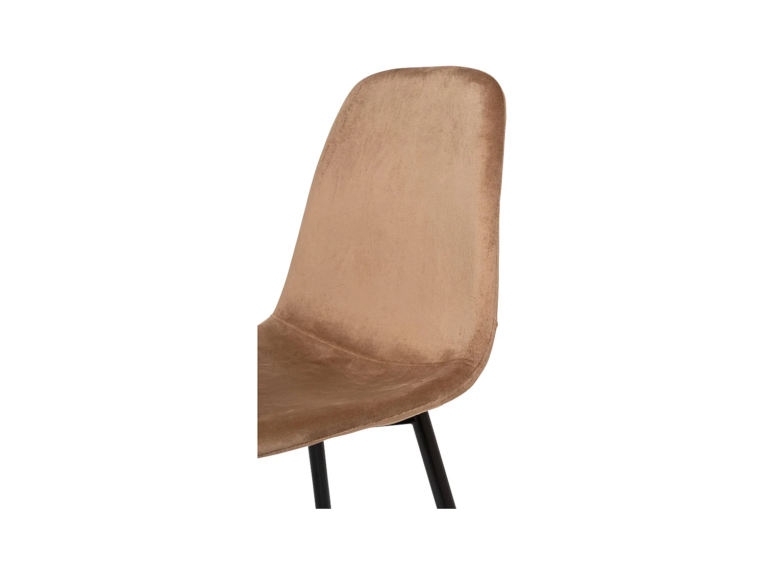 Set van 6 Dacampor stoelen, Fluwelen fauteuil, Gestoffeerde eetkamerstoel, Vergaderzitting, 45x56h87 cm, Zand