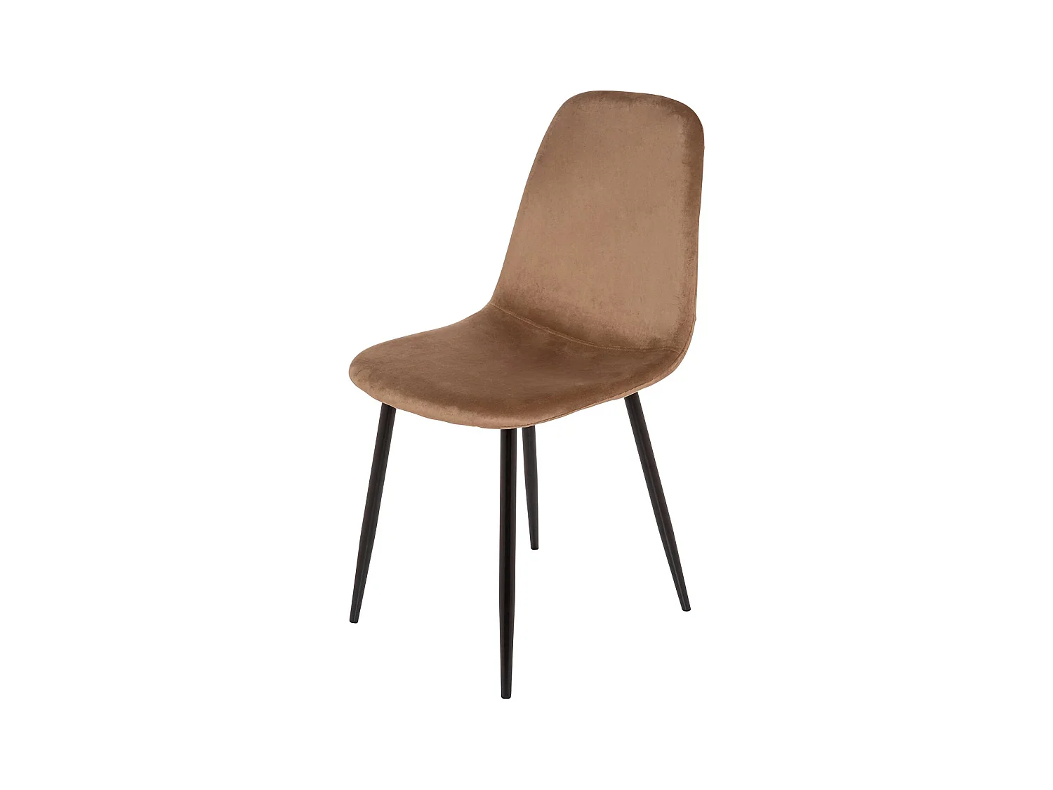 Set van 6 Dacampor stoelen, Fluwelen fauteuil, Gestoffeerde eetkamerstoel, Vergaderzitting, 45x56h87 cm, Zand