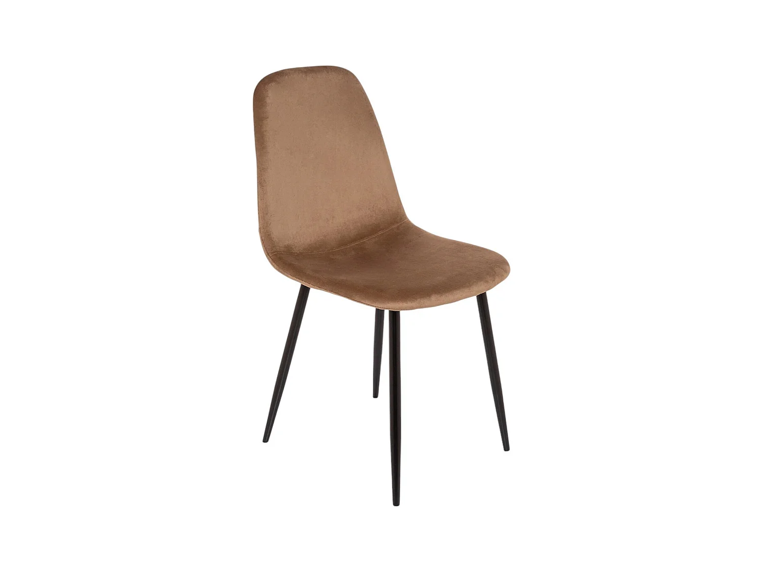 Set van 6 Dacampor stoelen, Fluwelen fauteuil, Gestoffeerde eetkamerstoel, Vergaderzitting, 45x56h87 cm, Zand