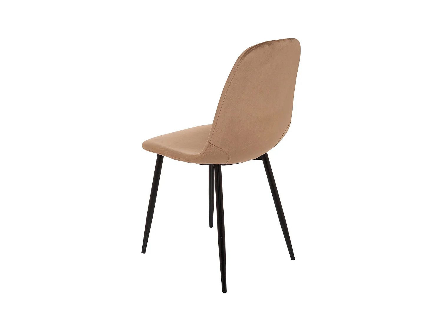 Set van 6 Dacampor stoelen, Fluwelen fauteuil, Gestoffeerde eetkamerstoel, Vergaderzitting, 45x56h87 cm, Zand