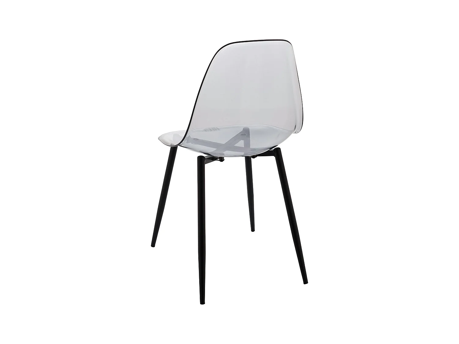 Ensemble de 2 chaises Dabdalhad, fauteuil PET, Chaise de salle à manger ergonomique, Siège de réunion, 53x46h81 cm, Fumée