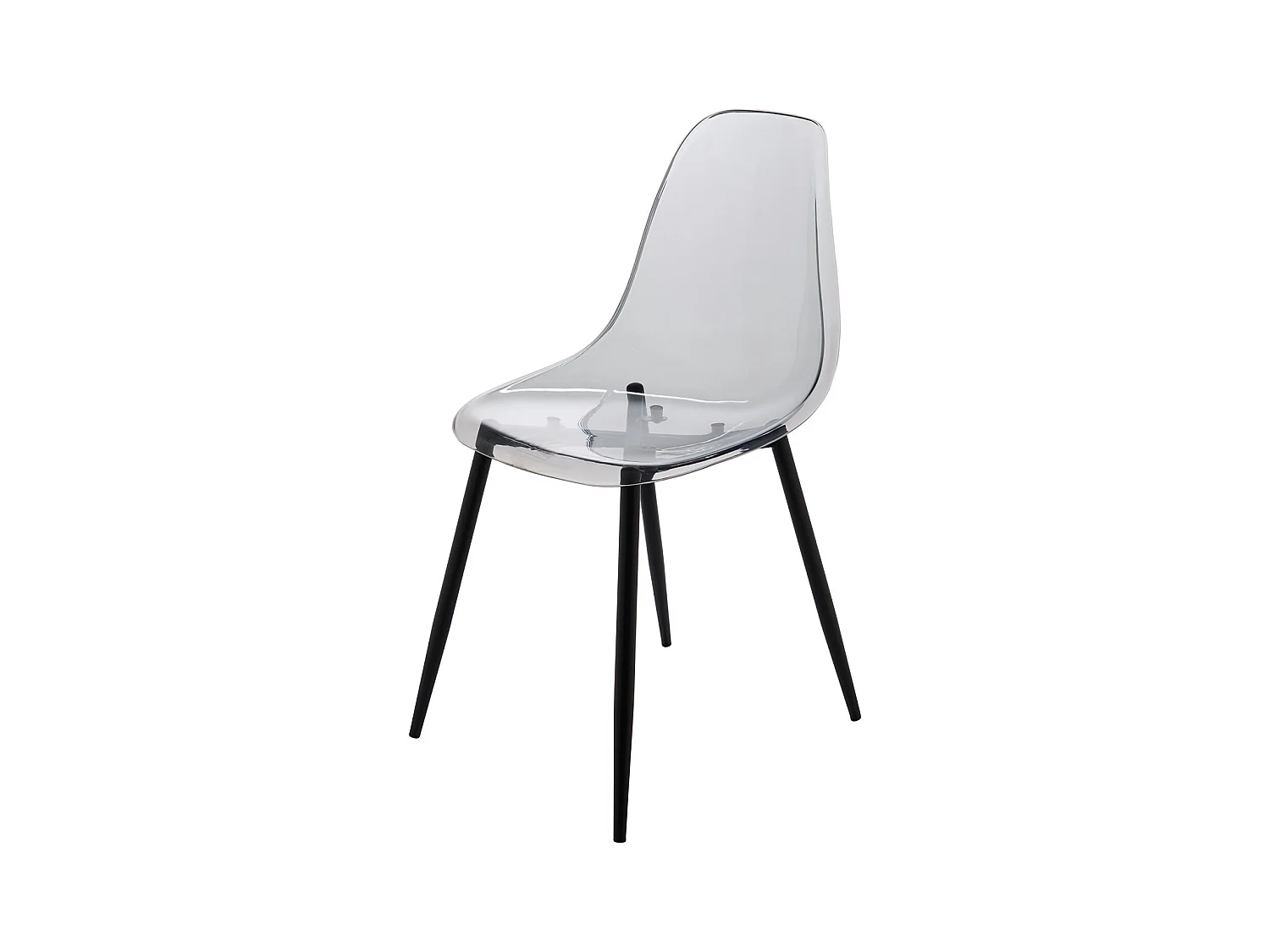 Ensemble de 2 chaises Dabdalhad, fauteuil PET, Chaise de salle à manger ergonomique, Siège de réunion, 53x46h81 cm, Fumée