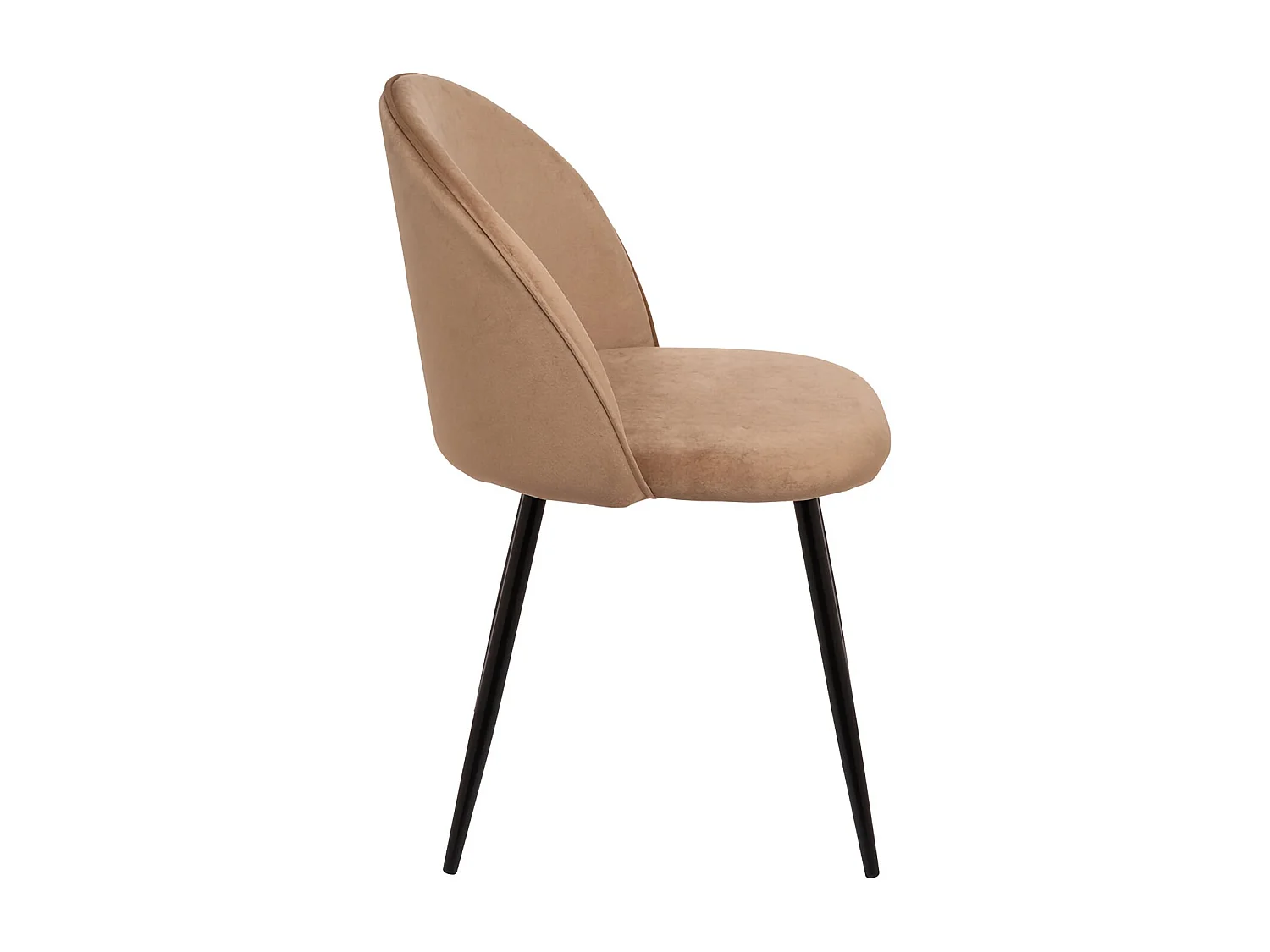 Ensemble de 2 chaises Dabruzzes, Fauteuil recouvert de velours, Chaise de salle à manger rembourrée, Siège de réunion, 51x54h82 cm, Sable