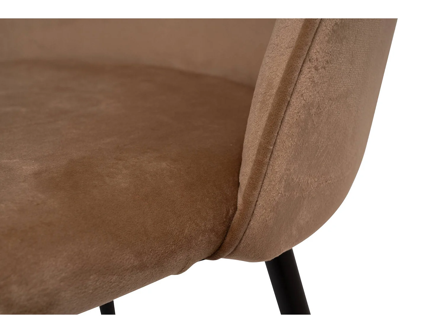 Set van 6 Dabruzzes stoelen, Fluweel beklede fauteuil, Gestoffeerde eetkamerstoel, Vergaderzitting, 51x54h82 cm, Zand