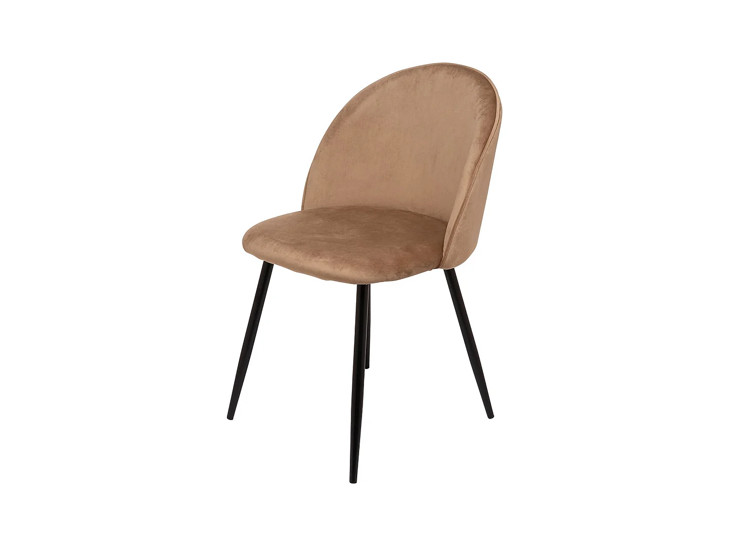 Ensemble de 6 chaises Dabruzzes, Fauteuil recouvert de velours, Chaise de salle à manger rembourrée, Siège de réunion, 51x54h82 cm, Sable