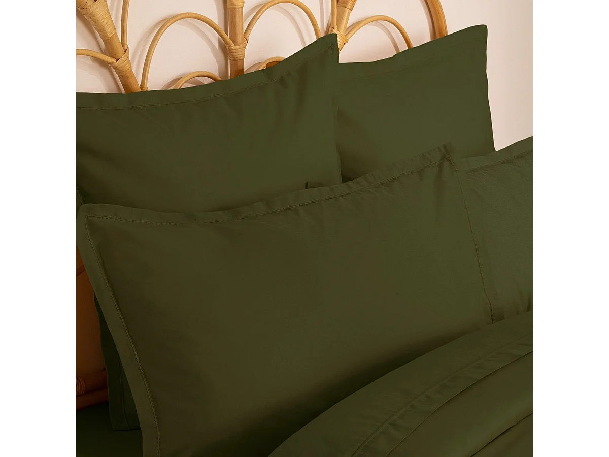 Taie d'oreiller en Coton Vert Kaki 50 x 70 cm