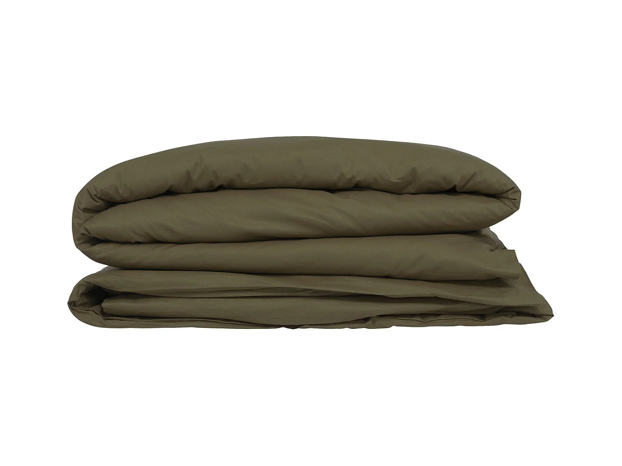 Housse de couette 2 Personnes en Coton Vert Kaki 240 x 220 cm