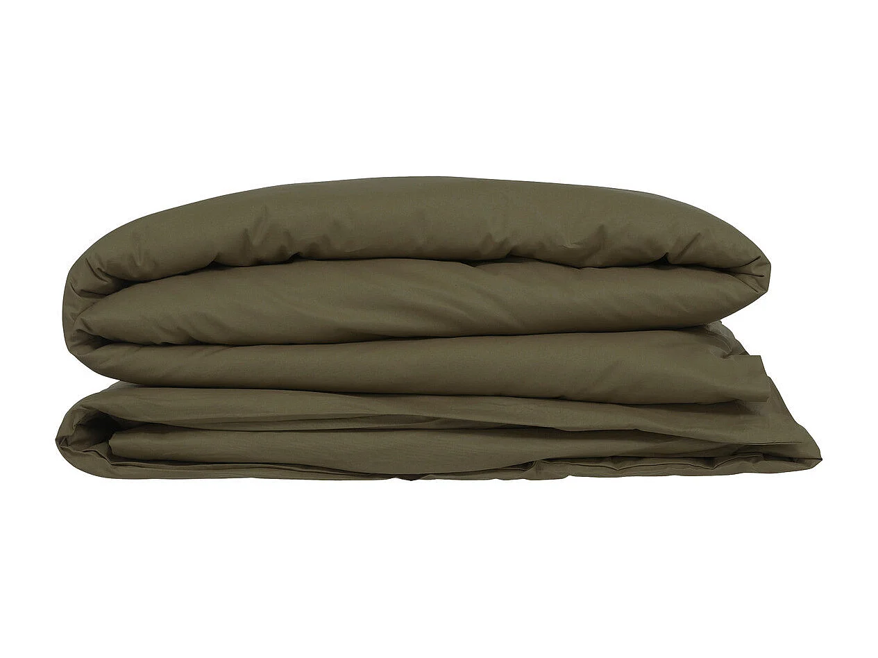 Housse de couette 2 Personnes en Coton Vert Kaki 240 x 220 cm