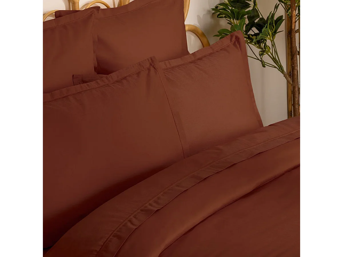 Housse de couette 2 Personnes en Coton Terracotta 240 x 220 cm