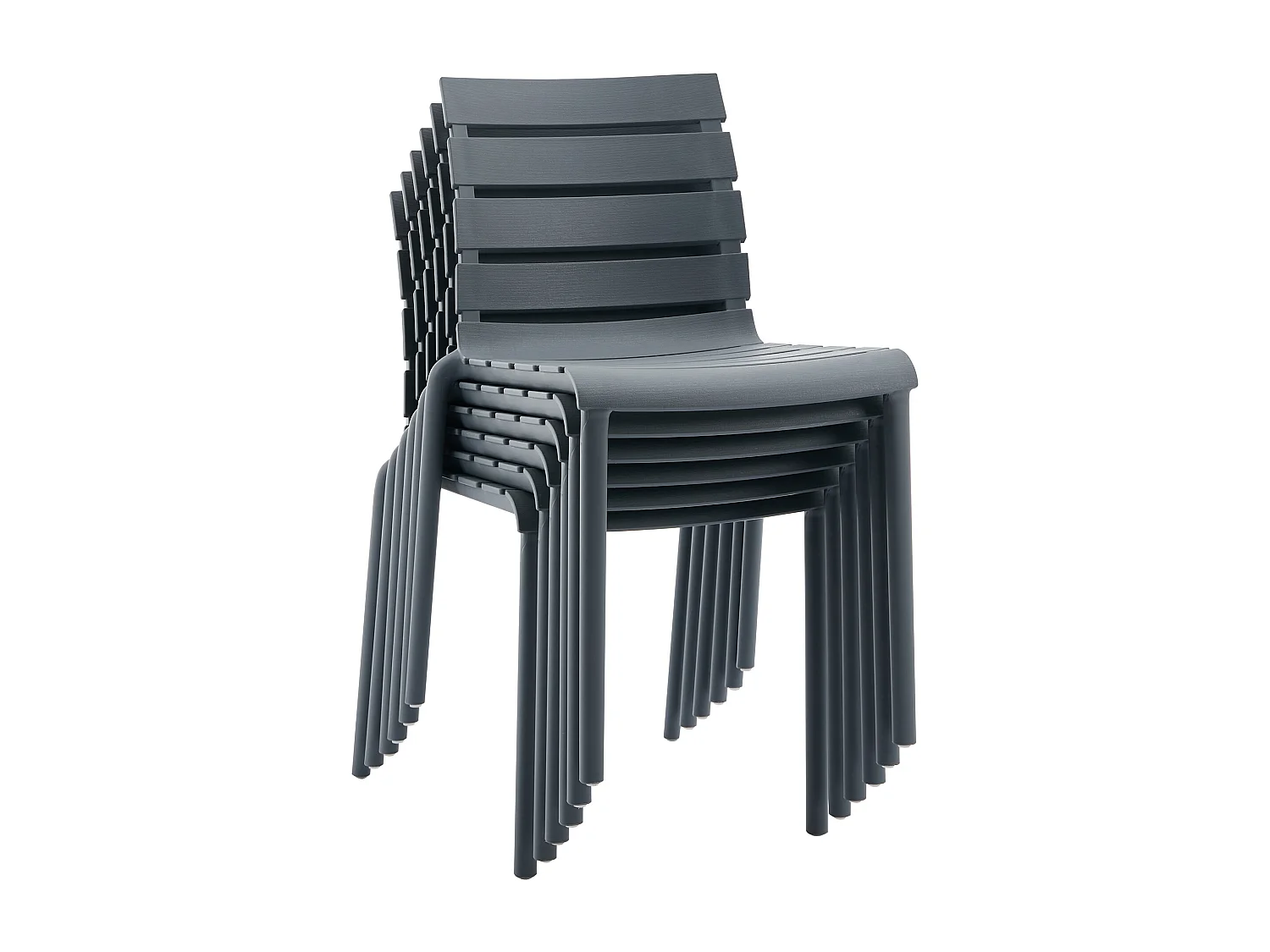 Set med 2 stapelbara trädgårdsstolar i polypropylen - Antracit - PANDJI från MYLIA