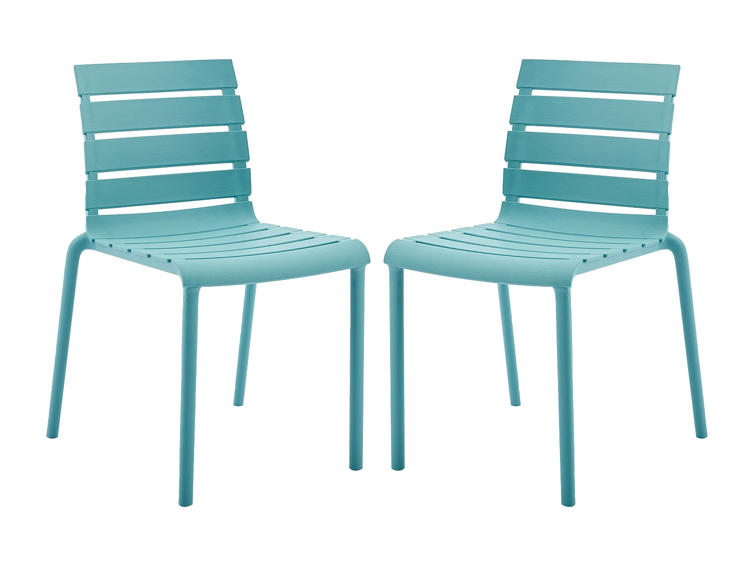 Lot de 2 chaises de jardin empilables en polypropylène - Bleu ciel - PANDJI de MYLIA