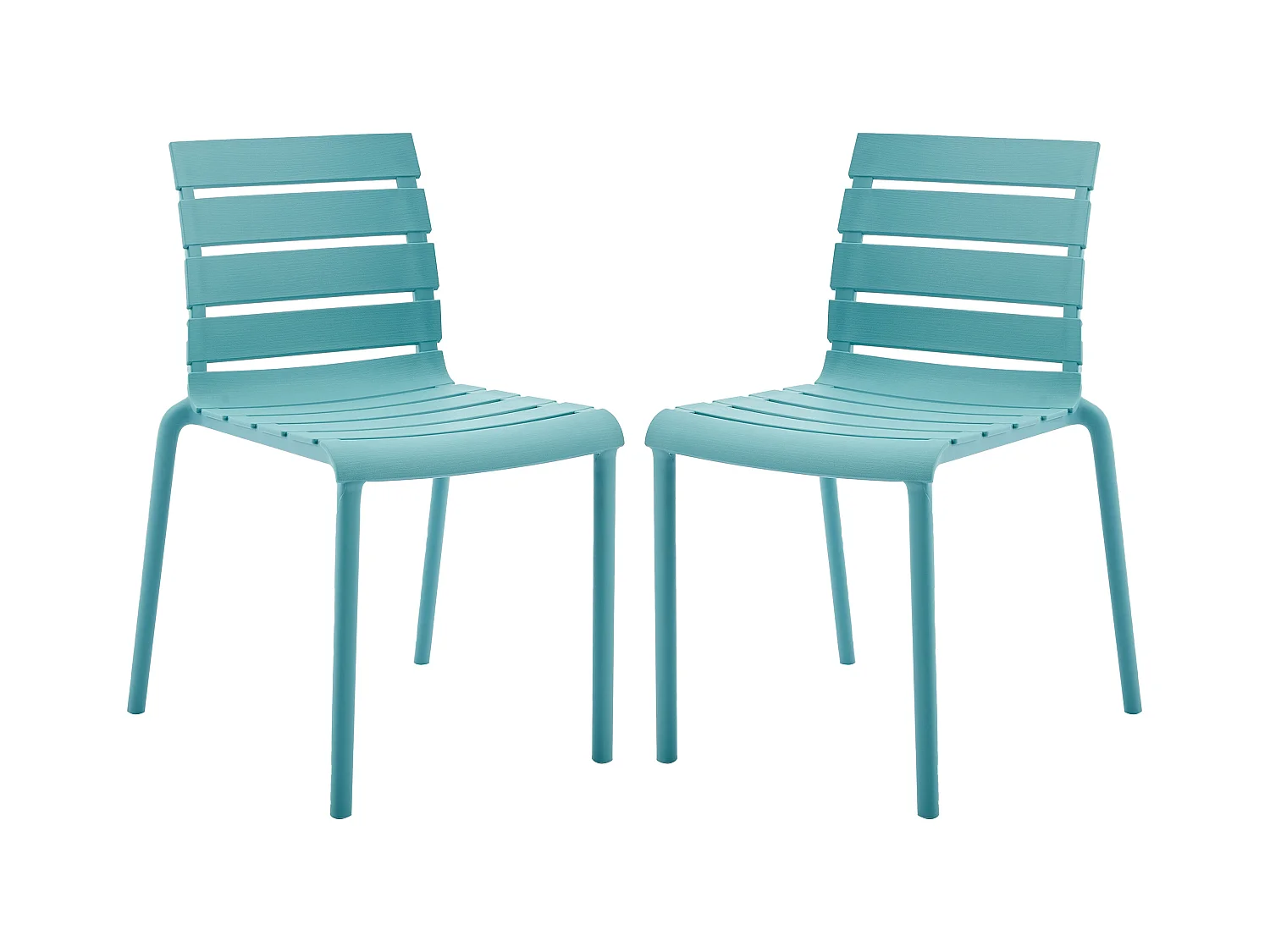 Lot de 2 chaises de jardin empilables en polypropylène - Bleu ciel - PANDJI de MYLIA