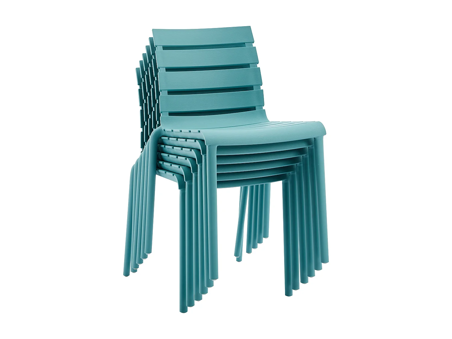 Conjunto de 2 cadeiras de jardim empilháveis em polipropileno azul-celeste - PANDJI de MYLIA