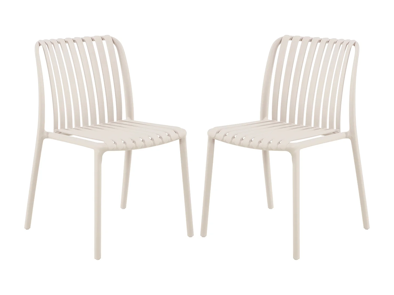 Sett med 2 stablbare hagestol i polypropylen - Beige - SESEH fra MYLIA