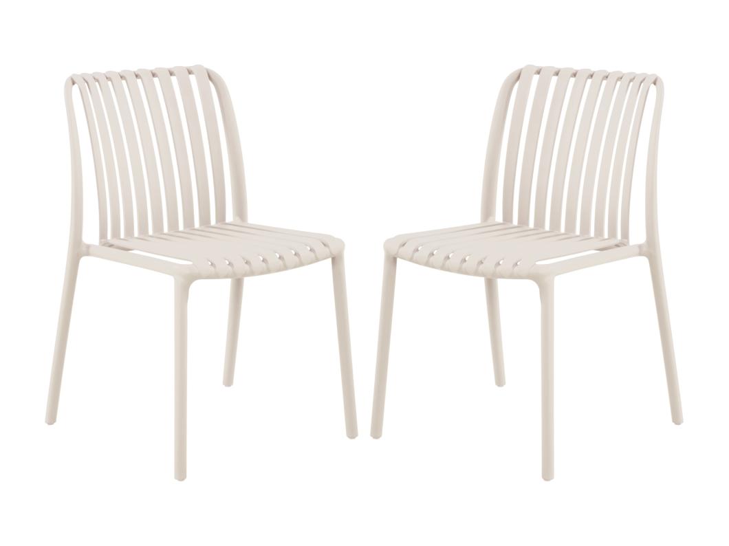 Lot de 2 chaises de jardin empilables en polypropylène - Beige - SESEH de MYLIA
