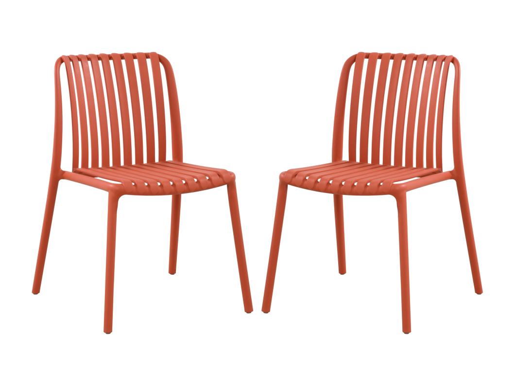 Lot de 2 chaises de jardin empilables en polypropylène - Rouge - SESEH de MYLIA