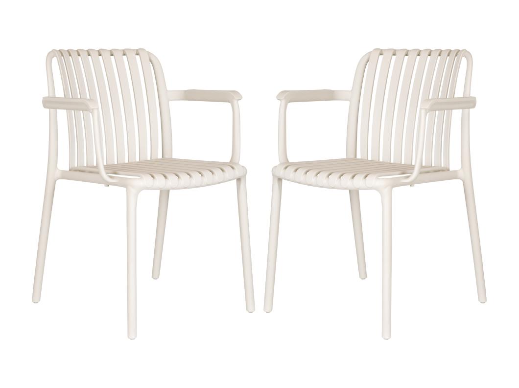 Lot de 2 fauteuils de jardin empilables en polypropylène - Beige - SESEH de MYLIA