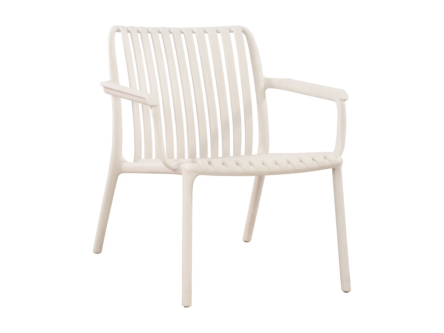 Salon de jardin en polypropylère : 2 fauteuils bas empilables et une table basse - Beige - SESEH de MYLIA