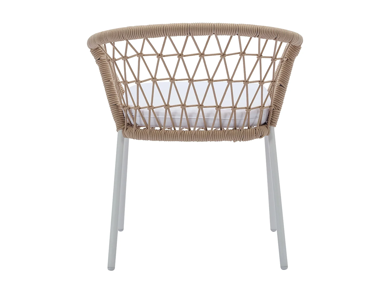 Gartensessel 2er Set - Metall & Seile - Beige & weißes Kissen - ZALLY von MYLIA