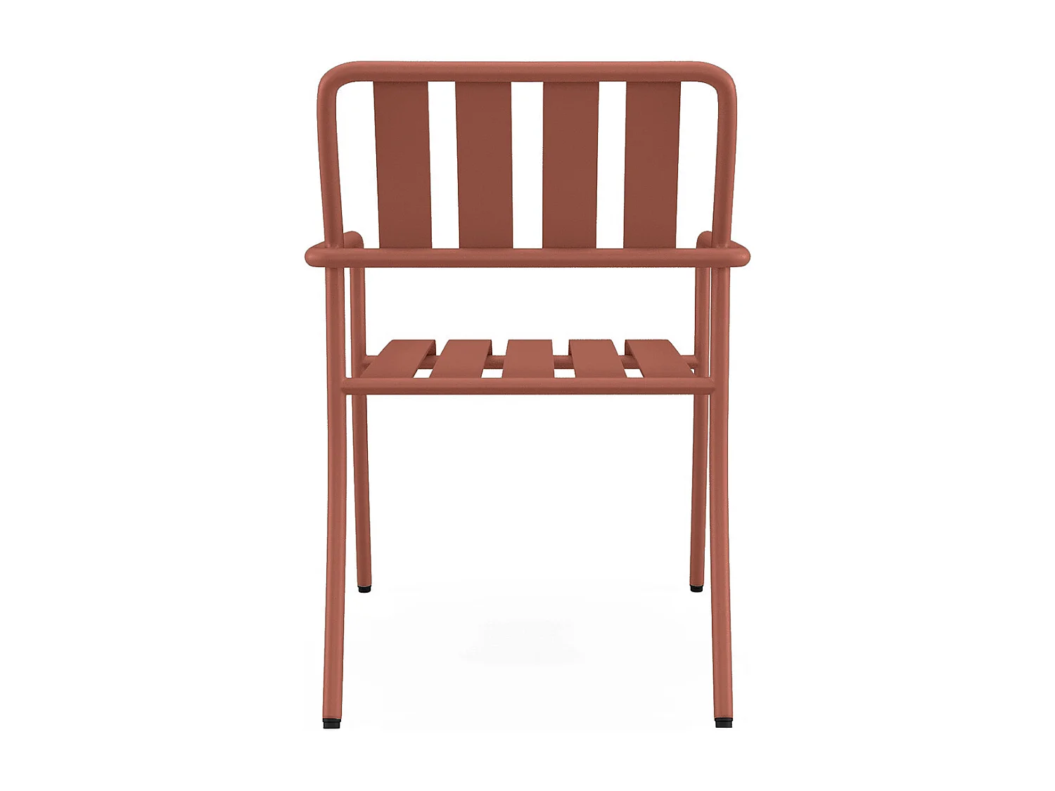 Set van 2 opstapelbare tuinfauteuils van metaal - Terracotta - BIRMOS van MYLIA