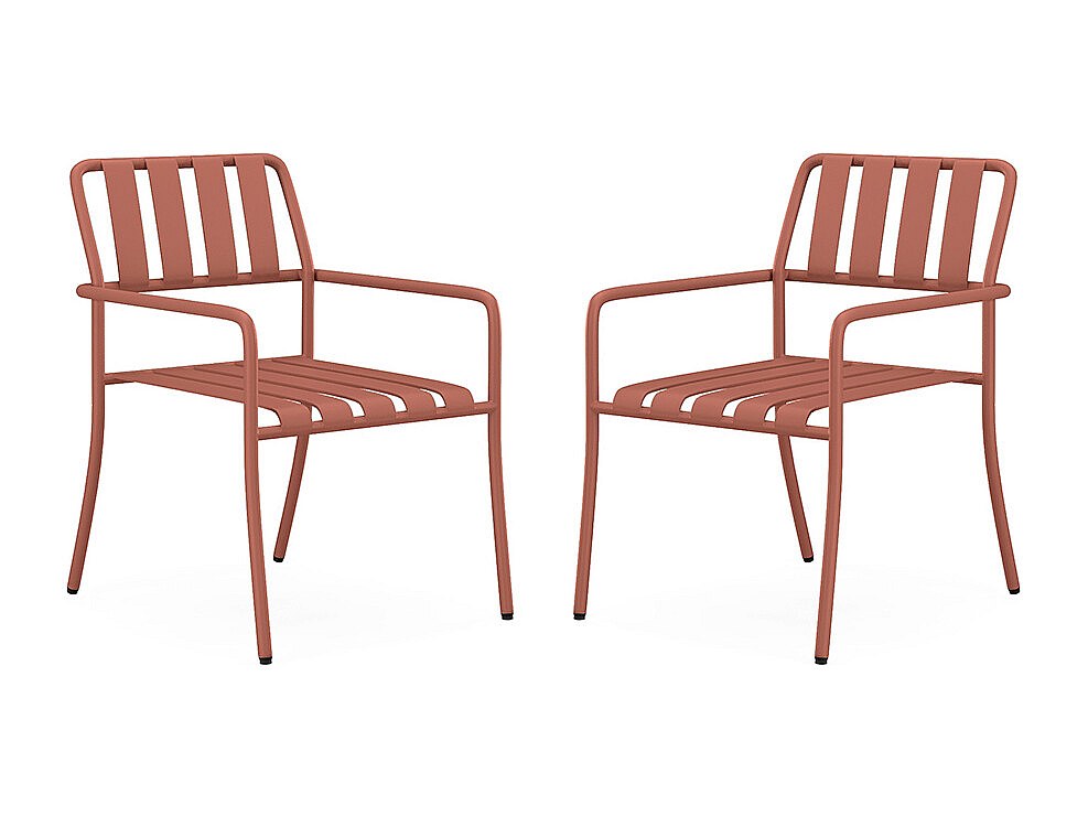 Vente-unique Gartensessel Stapelbar 2er-Set - Metall - Terracotta - Birmos Von Mylia