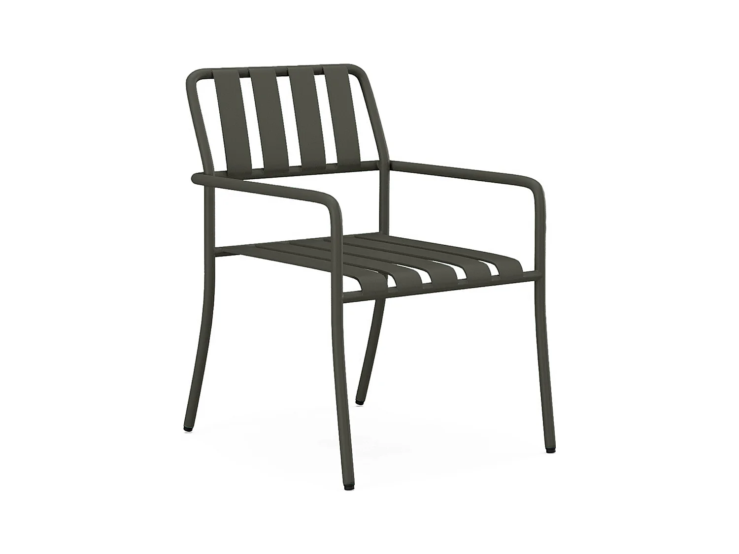 Lot de 2 fauteuils de jardin empilables en métal - Gris anthracite - BIRMOS de MYLIA