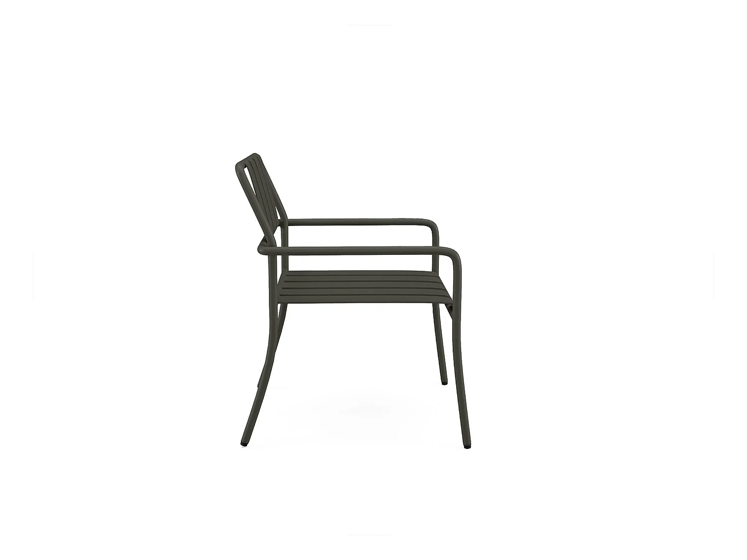 Lot de 2 fauteuils de jardin empilables en métal - Gris anthracite - BIRMOS de MYLIA