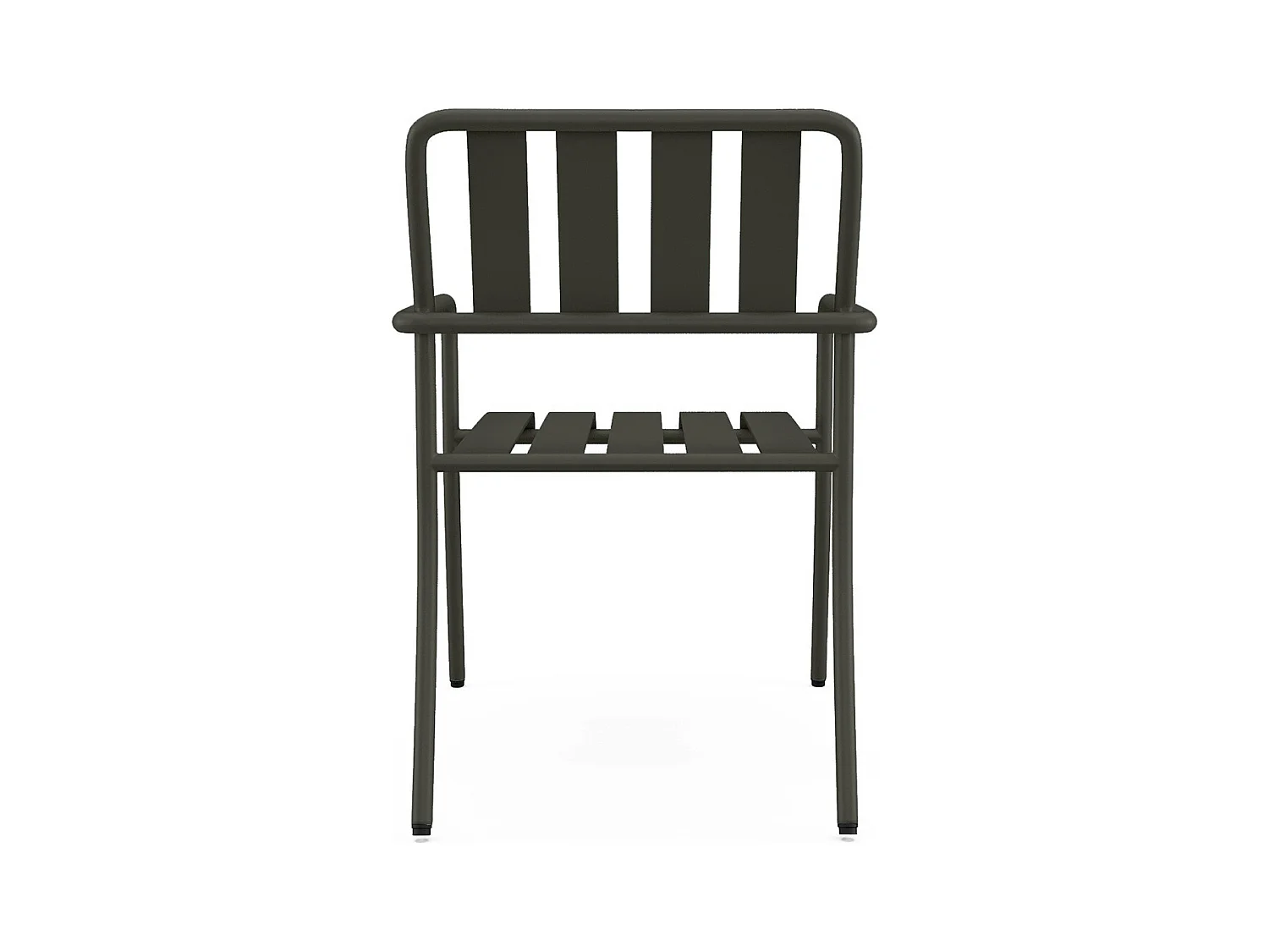 Lot de 2 fauteuils de jardin empilables en métal - Gris anthracite - BIRMOS de MYLIA