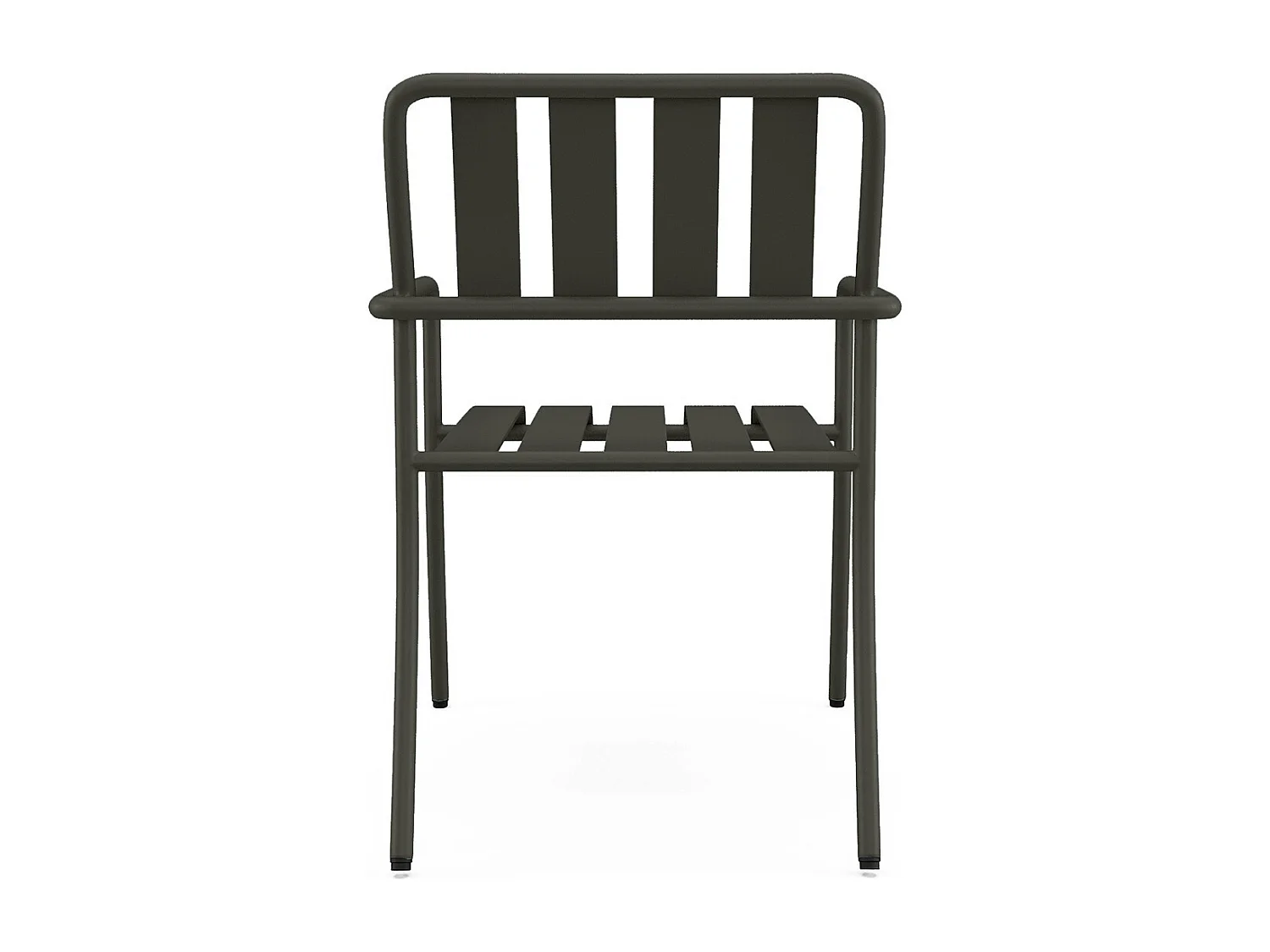 Lot de 2 fauteuils de jardin empilables en métal - Gris anthracite - BIRMOS de MYLIA