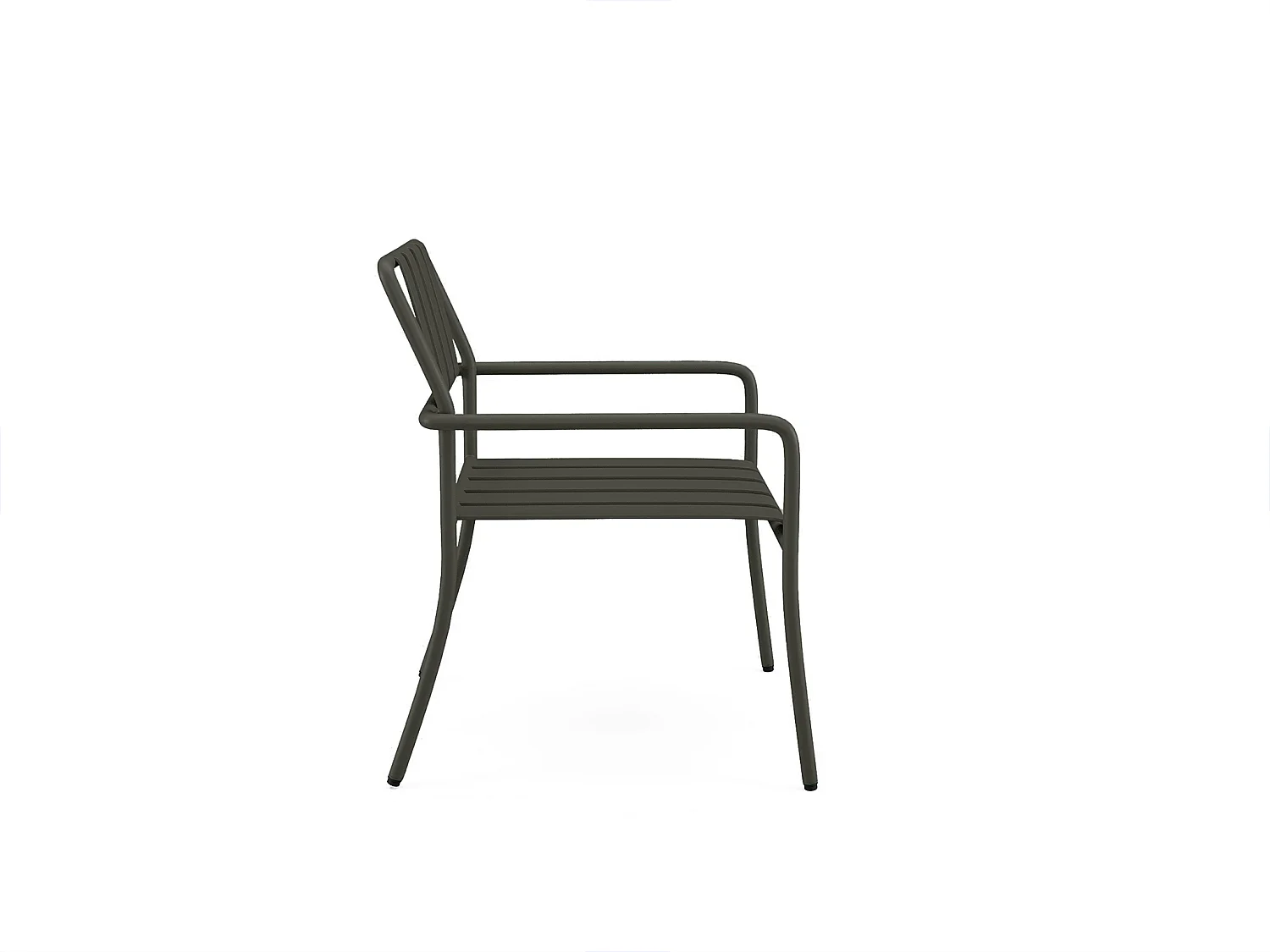 Lot de 2 fauteuils de jardin empilables en métal - Gris anthracite - BIRMOS de MYLIA