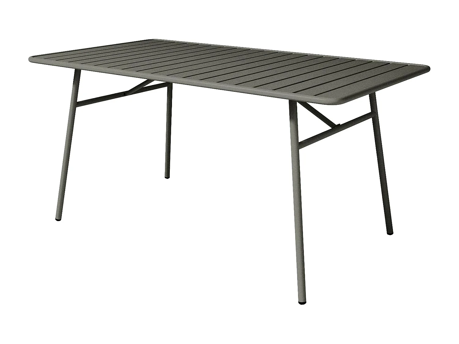 Salle à manger de jardin en métal : la table L.160 cm et 6 fauteuils empilables - Gris anthracite - BIRMOS de MYLIA