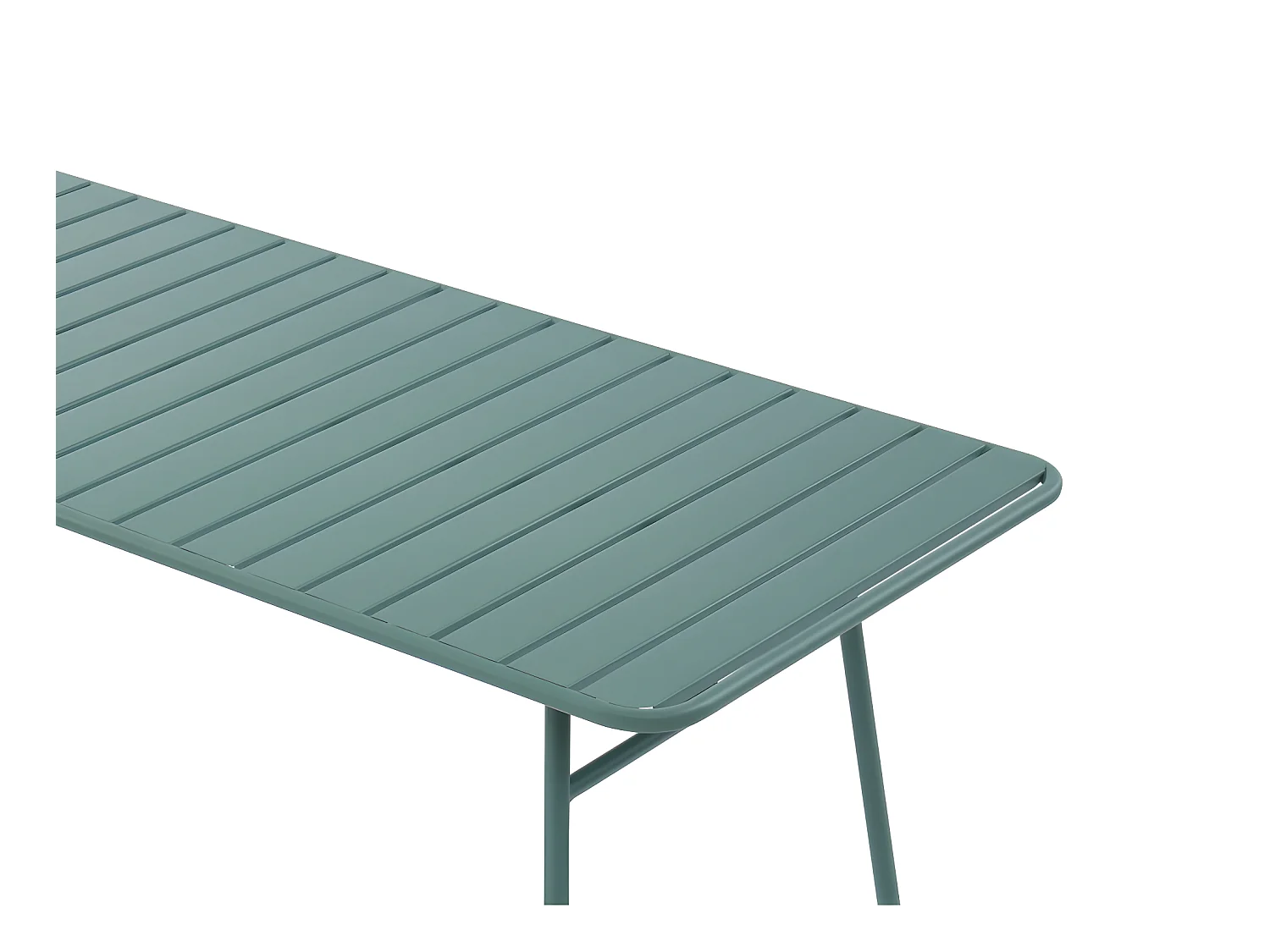Conjunto de jantar de jardim metal: mesa C160 cm e 6 cadeirões verde amêndoa - BIRMOS de MYLIA