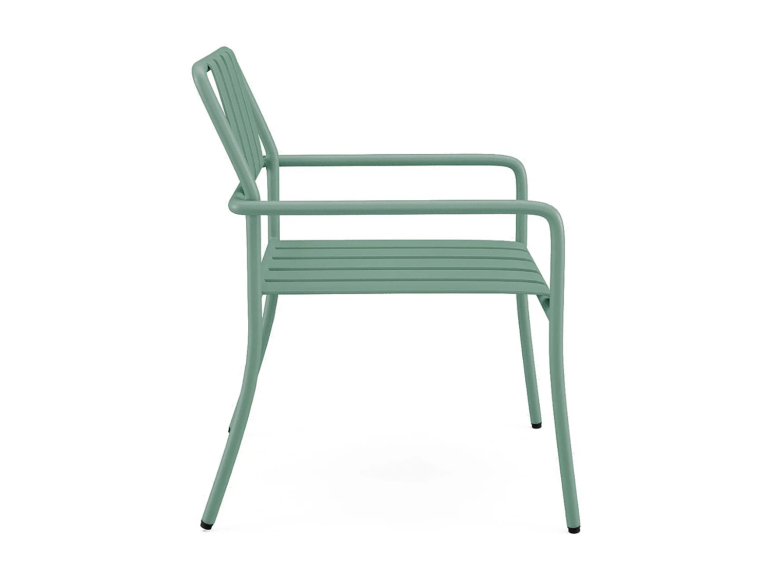 Sala da pranzo da giardino in Metallo: il tavolo L.160 cm e 6 poltrone Verde acqua - BIRMOS di MYLIA