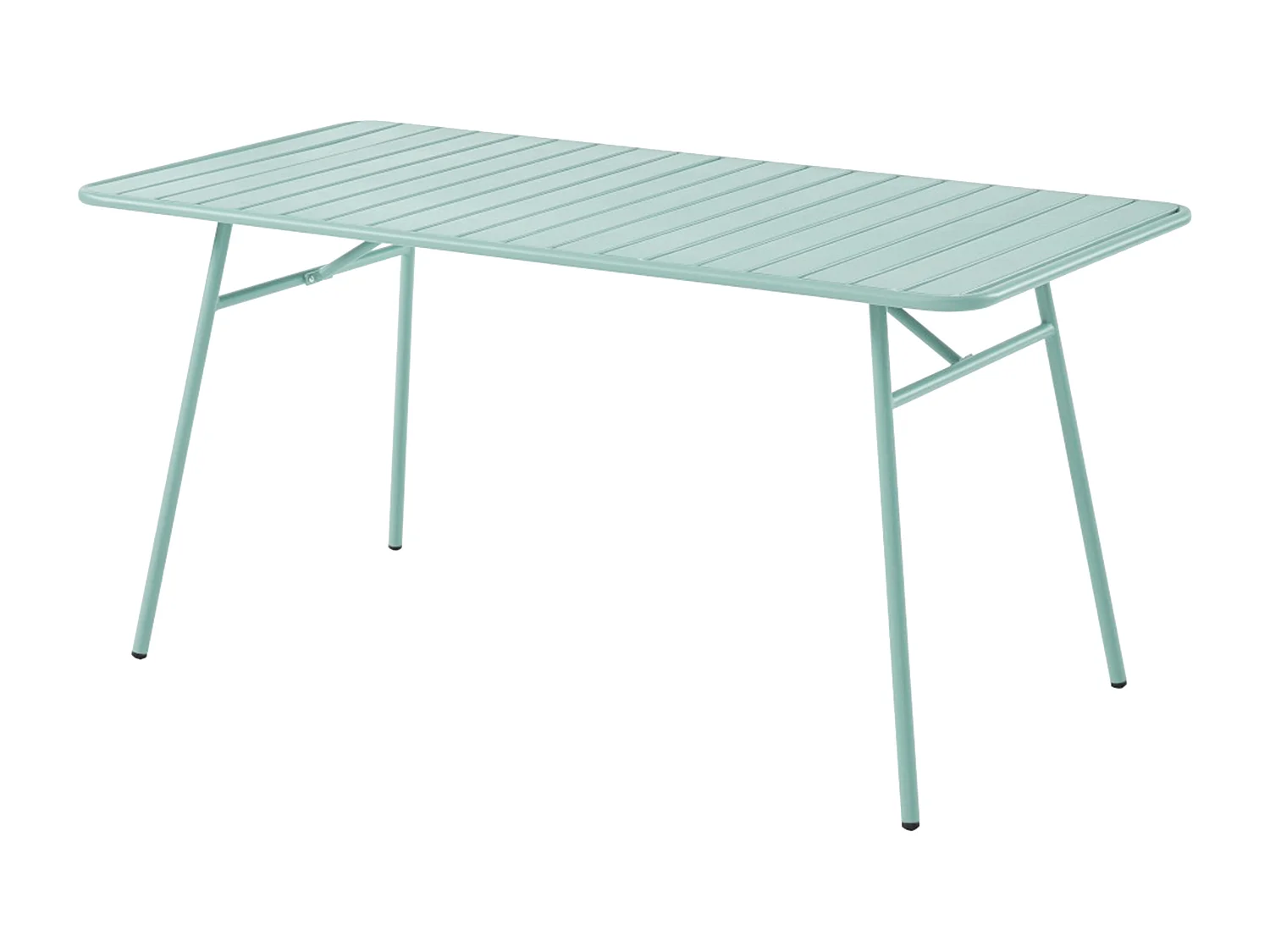 Sala da pranzo da giardino in Metallo: il tavolo L.160 cm e 6 poltrone Verde acqua - BIRMOS di MYLIA