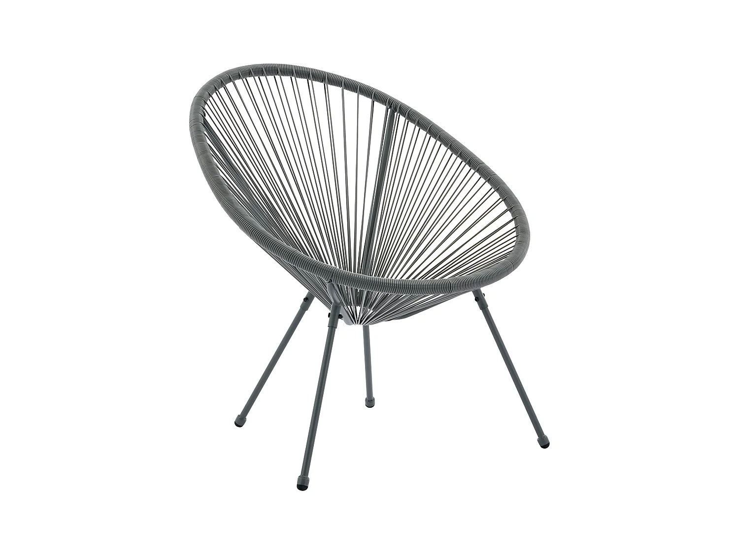 Conjunto de 2 sillones de jardín de hilo de resina trenzado - Gris antracita - ALIOS III de MYLIA