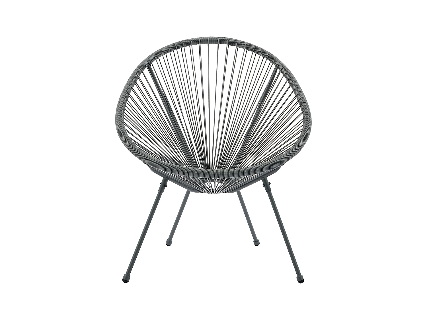 Conjunto de 2 sillones de jardín de hilo de resina trenzado - Gris antracita - ALIOS III de MYLIA