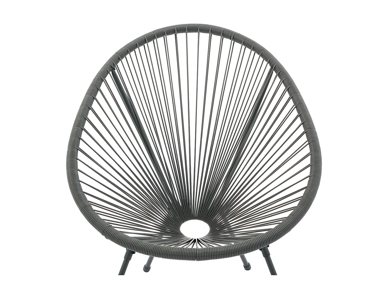 Conjunto de 2 sillones de jardín de hilo de resina trenzado - Gris antracita - ALIOS III de MYLIA