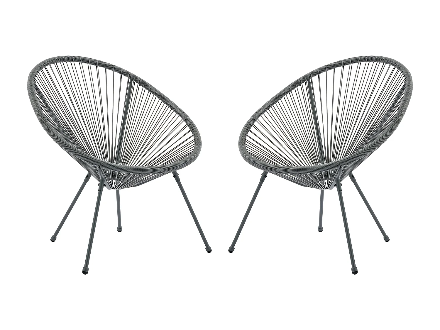 Gartensessel 2er-Set - Polyrattan - Anthrazitgrau - ALIOS III von MYLIA