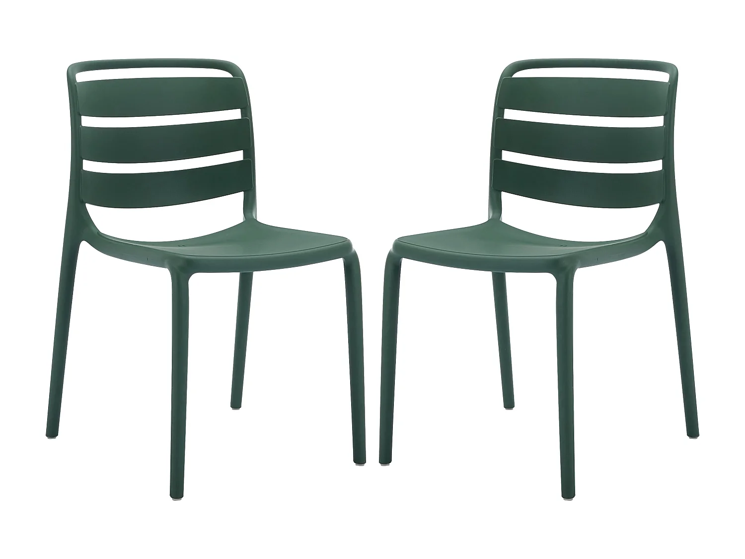 Lot de 2 chaises de jardin empilables en polypropylène - Vert sapin - MOAH de MYLIA