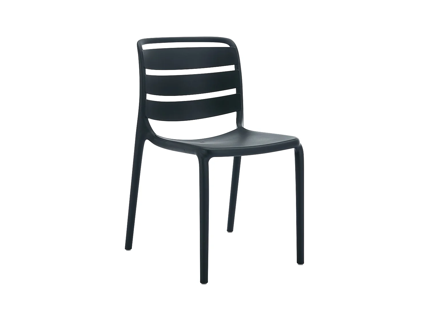 Lot de 2 chaises de jardin empilables en polypropylène - Noir - MOAH de MYLIA