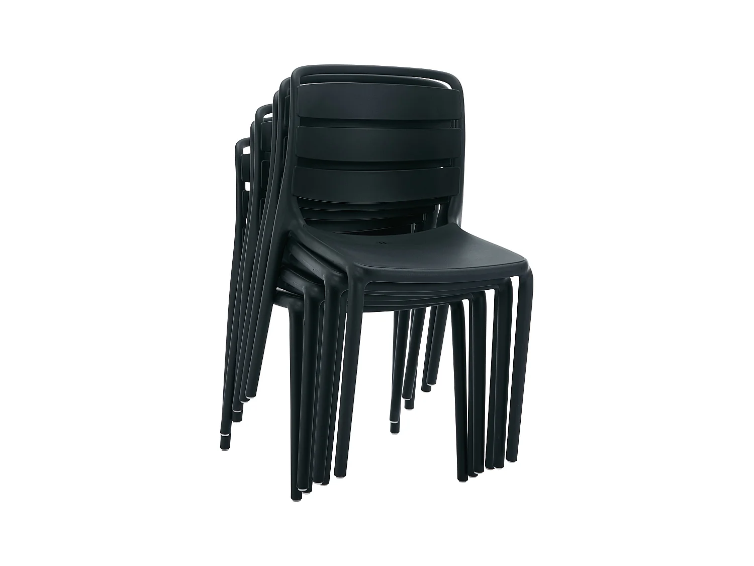 Lot de 2 chaises de jardin empilables en polypropylène - Noir - MOAH de MYLIA