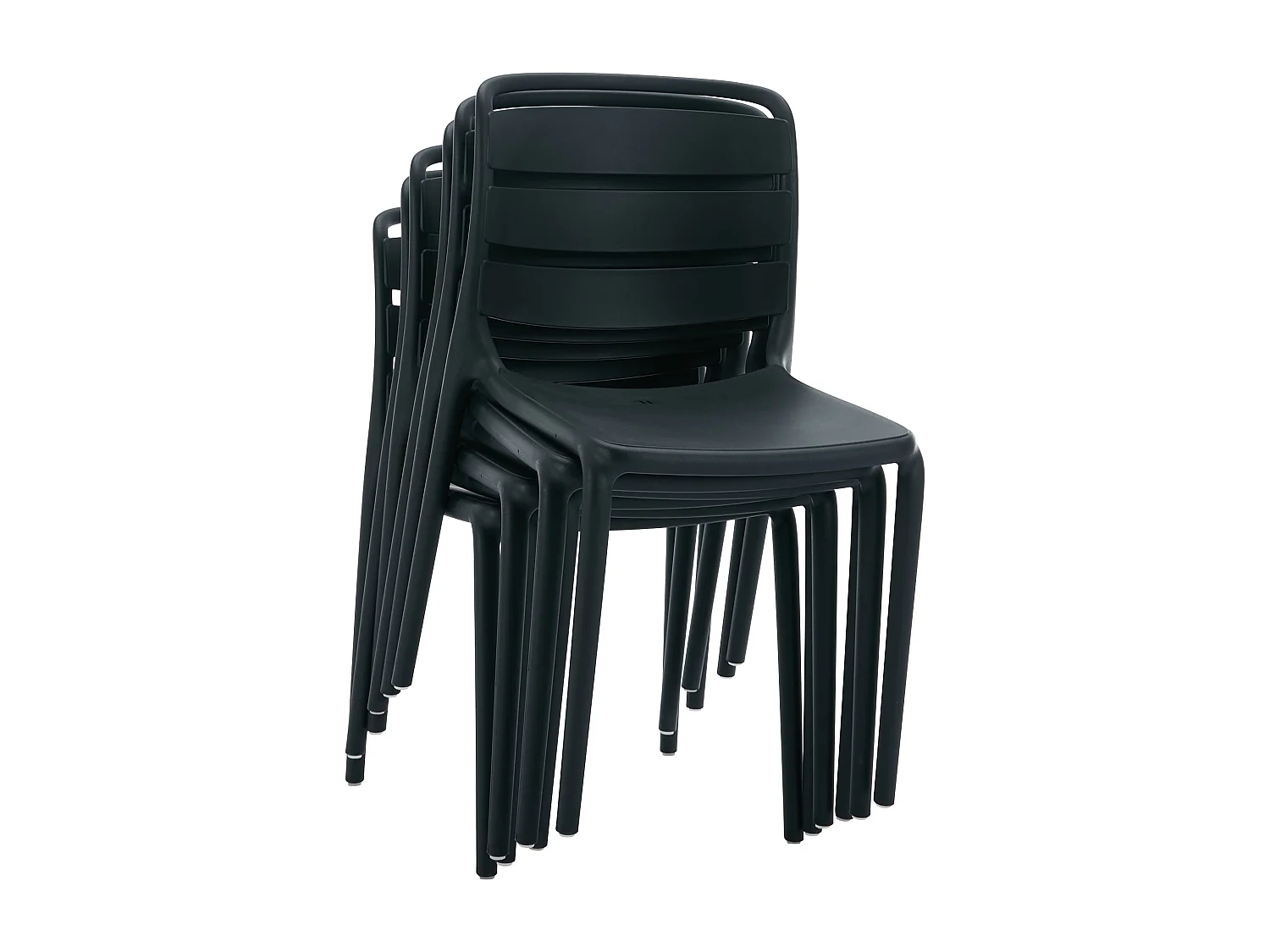Lot de 2 chaises de jardin empilables en polypropylène - Noir - MOAH de MYLIA