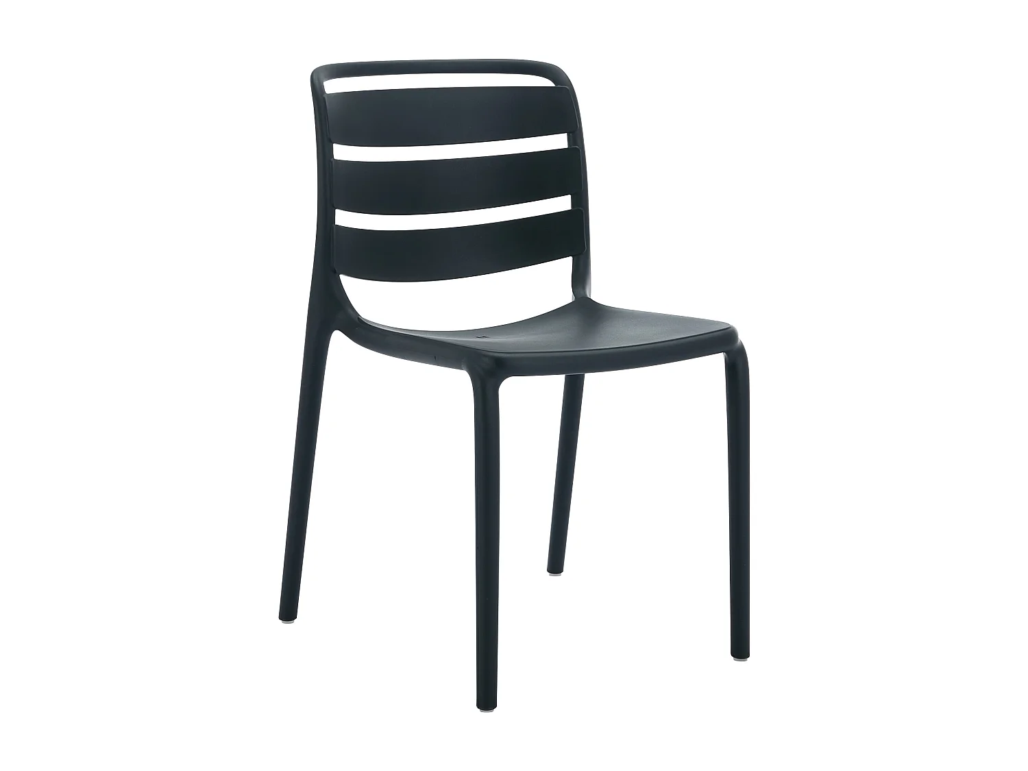 Lot de 2 chaises de jardin empilables en polypropylène - Noir - MOAH de MYLIA