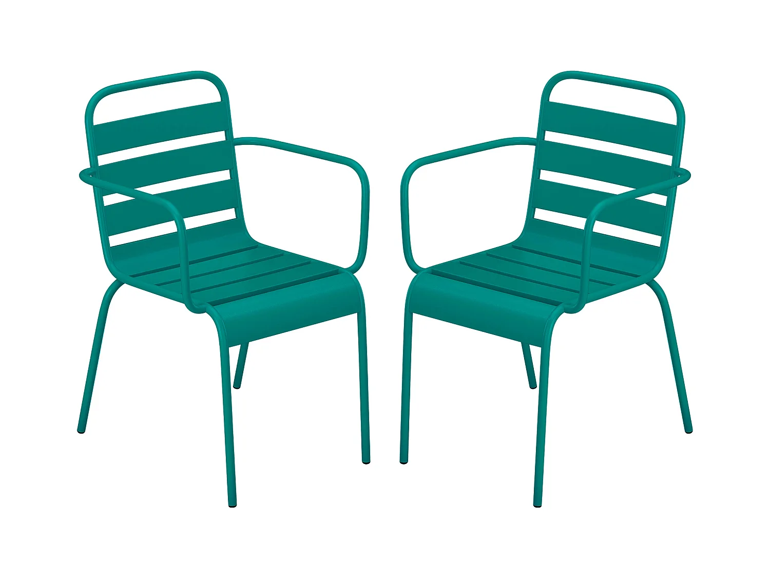 Gartensessel stapelbar 2er-Set - Metall - Blau - MIRMANDE von MYLIA