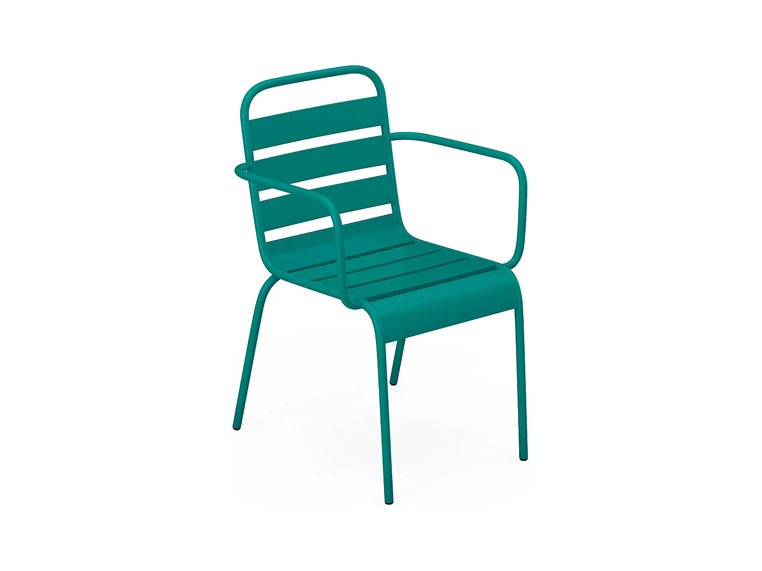 Conjunto de 2 sillones de jardín apilables de metal - Azul pato - MIRMANDE de MYLIA