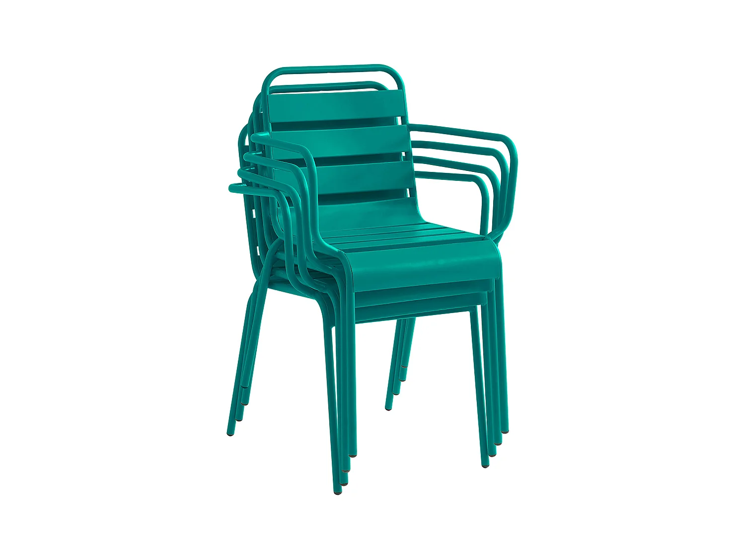 Conjunto de 2 sillones de jardín apilables de metal - Azul pato - MIRMANDE de MYLIA