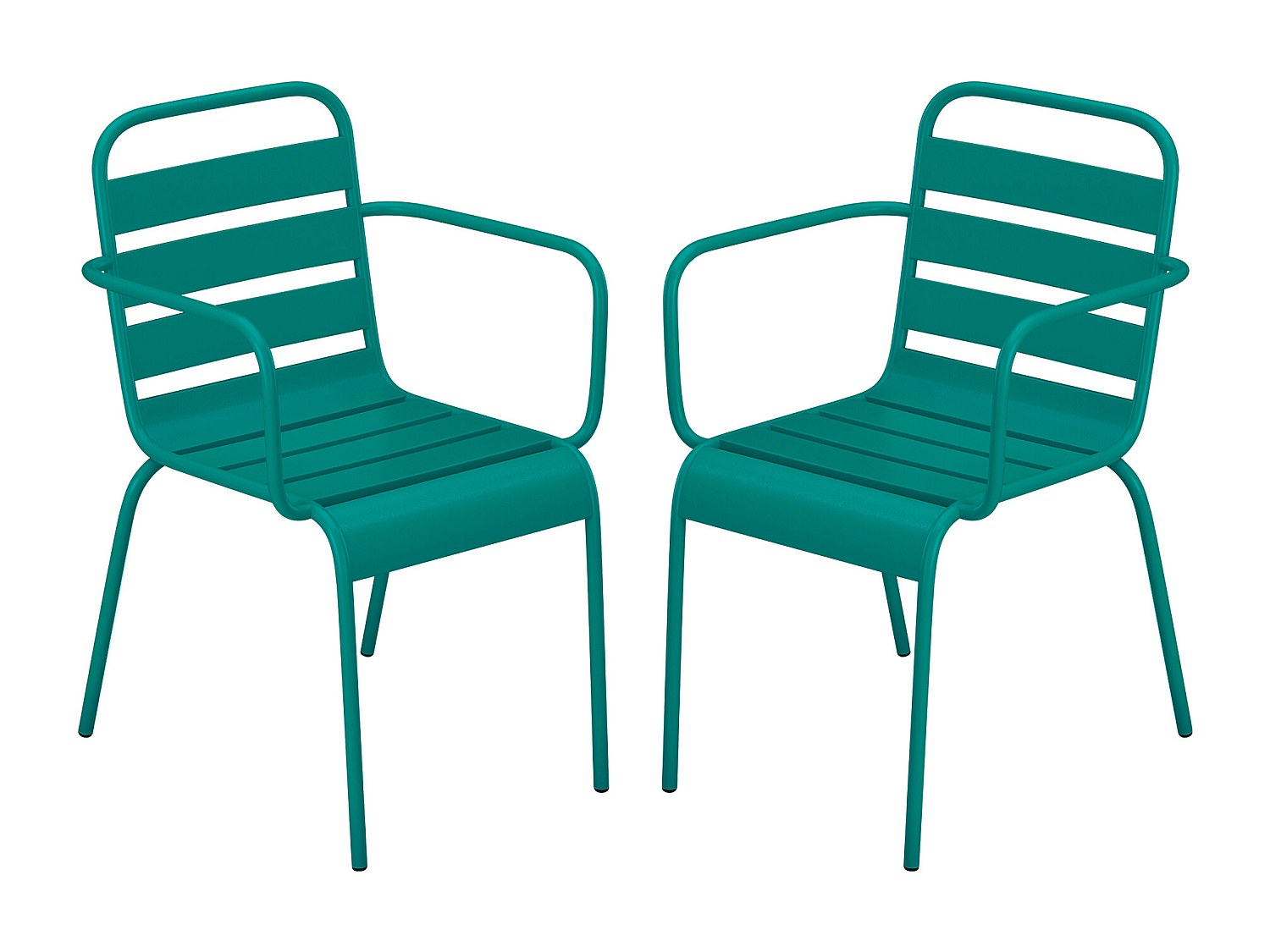 Vente-unique Gartensessel Stapelbar 2er-Set - Metall - Blau - Mirmande Von Mylia