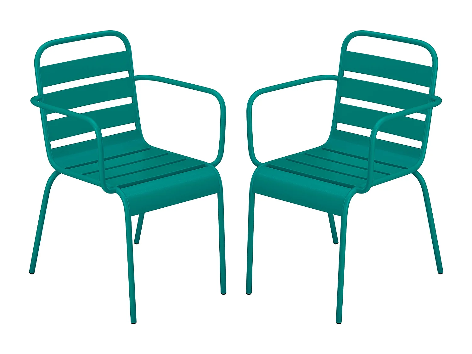 Gartensessel stapelbar 2er-Set - Metall - Blau - MIRMANDE von MYLIA