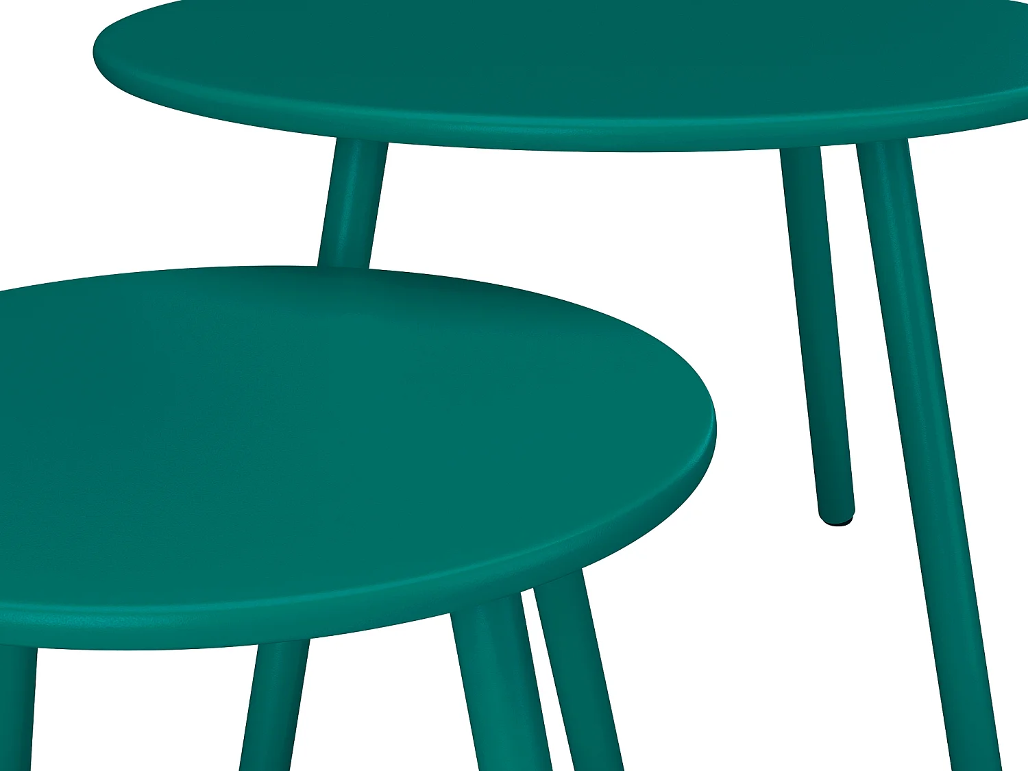 Trädgårdsmöbler i metall - 2 stapelbara låga fåtöljer och satsbord - Ankmörk blå - MIRMANDE från MYLIA