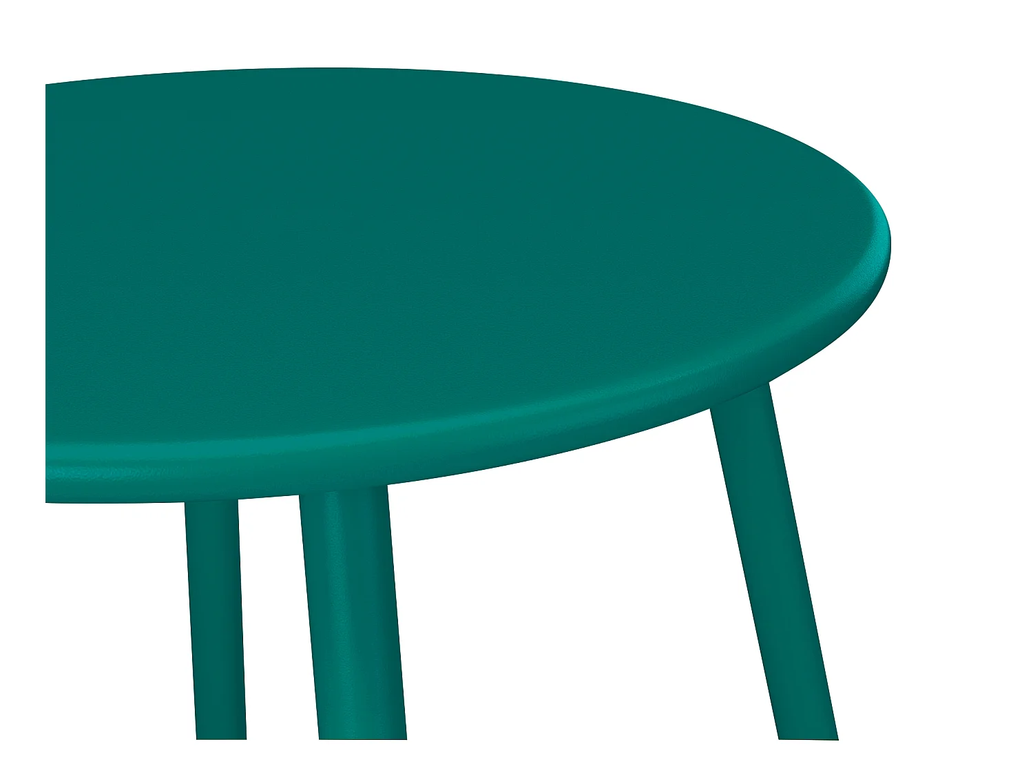 Trädgårdsmöbler i metall - 2 stapelbara låga fåtöljer och ett runt sidobord - Petrolblå - MIRMANDE av MYLIA